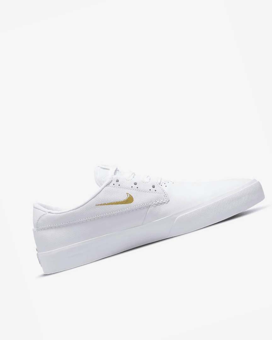 Nike SB Shane PRM Skatesko Herre Hvite Hvite Hvite Metal Gull | NO2541