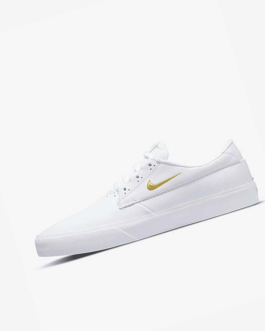 Nike SB Shane PRM Skatesko Herre Hvite Hvite Hvite Metal Gull | NO2541