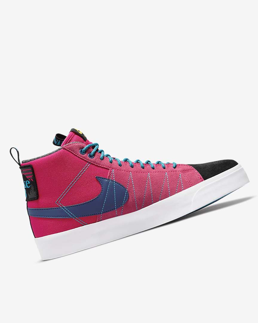 Nike SB Zoom Blazer Mid PRM Skatesko Dame Rosa Blå Dyp Kongeblå Blå | NO2972