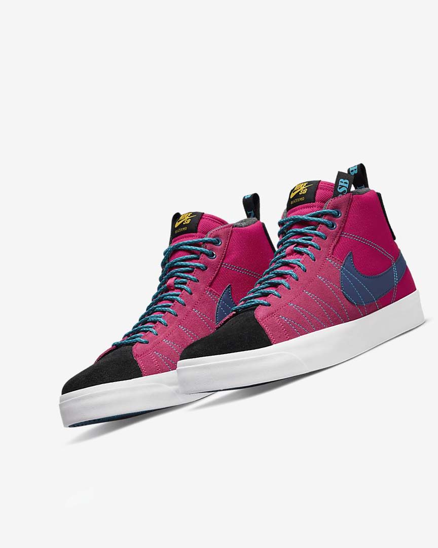 Nike SB Zoom Blazer Mid PRM Skatesko Dame Rosa Blå Dyp Kongeblå Blå | NO2972