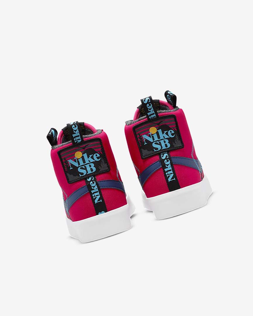 Nike SB Zoom Blazer Mid PRM Skatesko Dame Rosa Blå Dyp Kongeblå Blå | NO2972