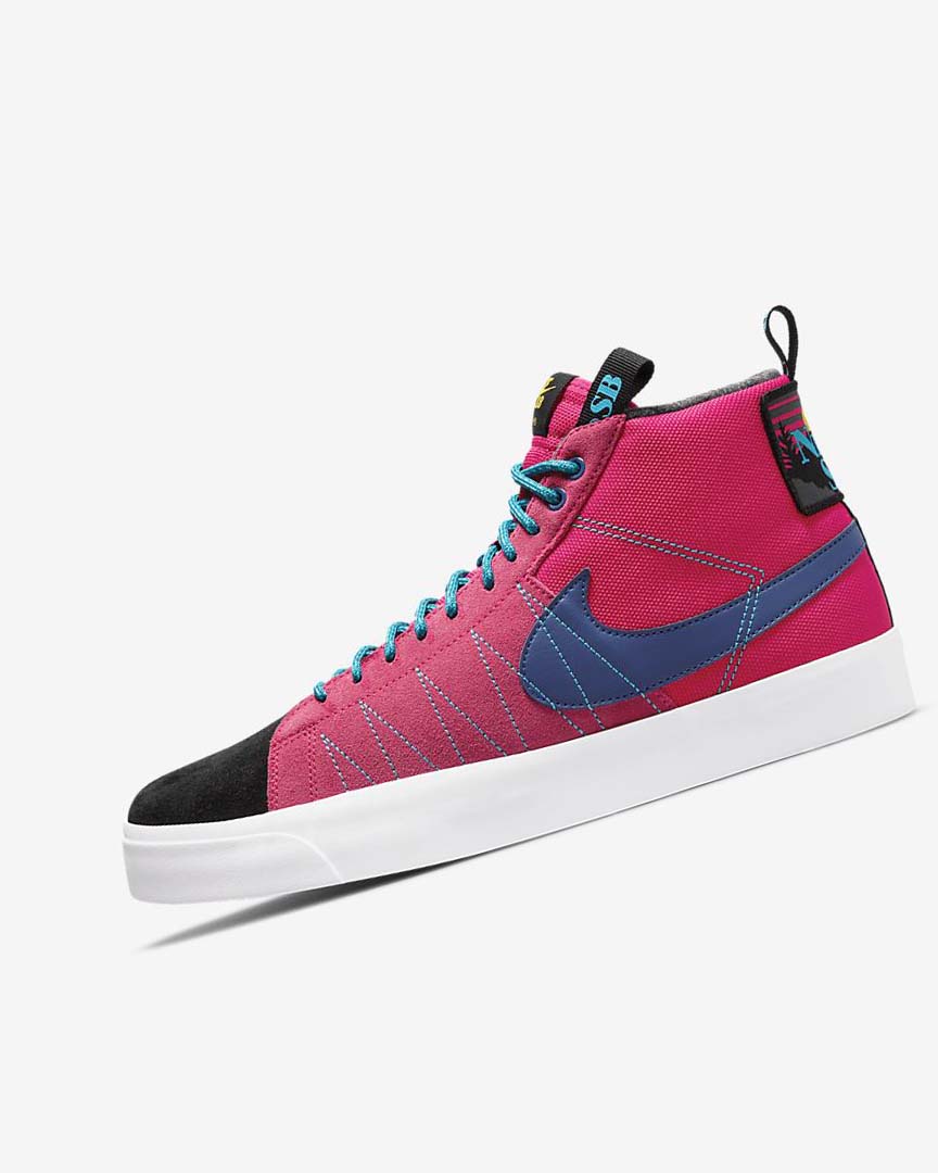 Nike SB Zoom Blazer Mid PRM Skatesko Dame Rosa Blå Dyp Kongeblå Blå | NO2972