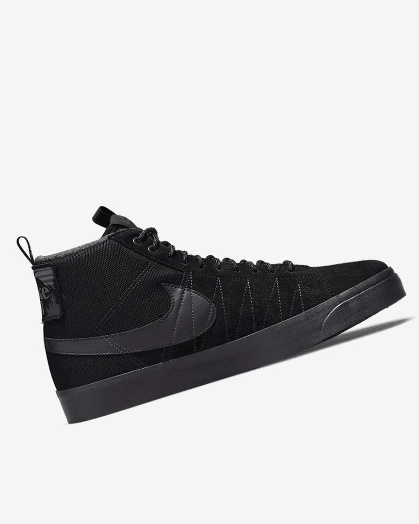 Nike SB Zoom Blazer Mid PRM Skatesko Dame Svarte Mørke Grå Svarte Svarte | NO5007