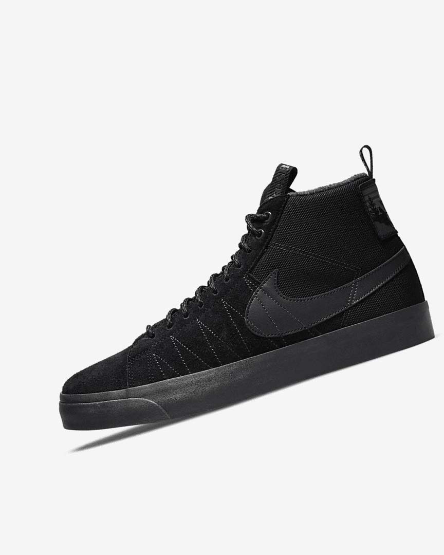 Nike SB Zoom Blazer Mid PRM Skatesko Dame Svarte Mørke Grå Svarte Svarte | NO5007