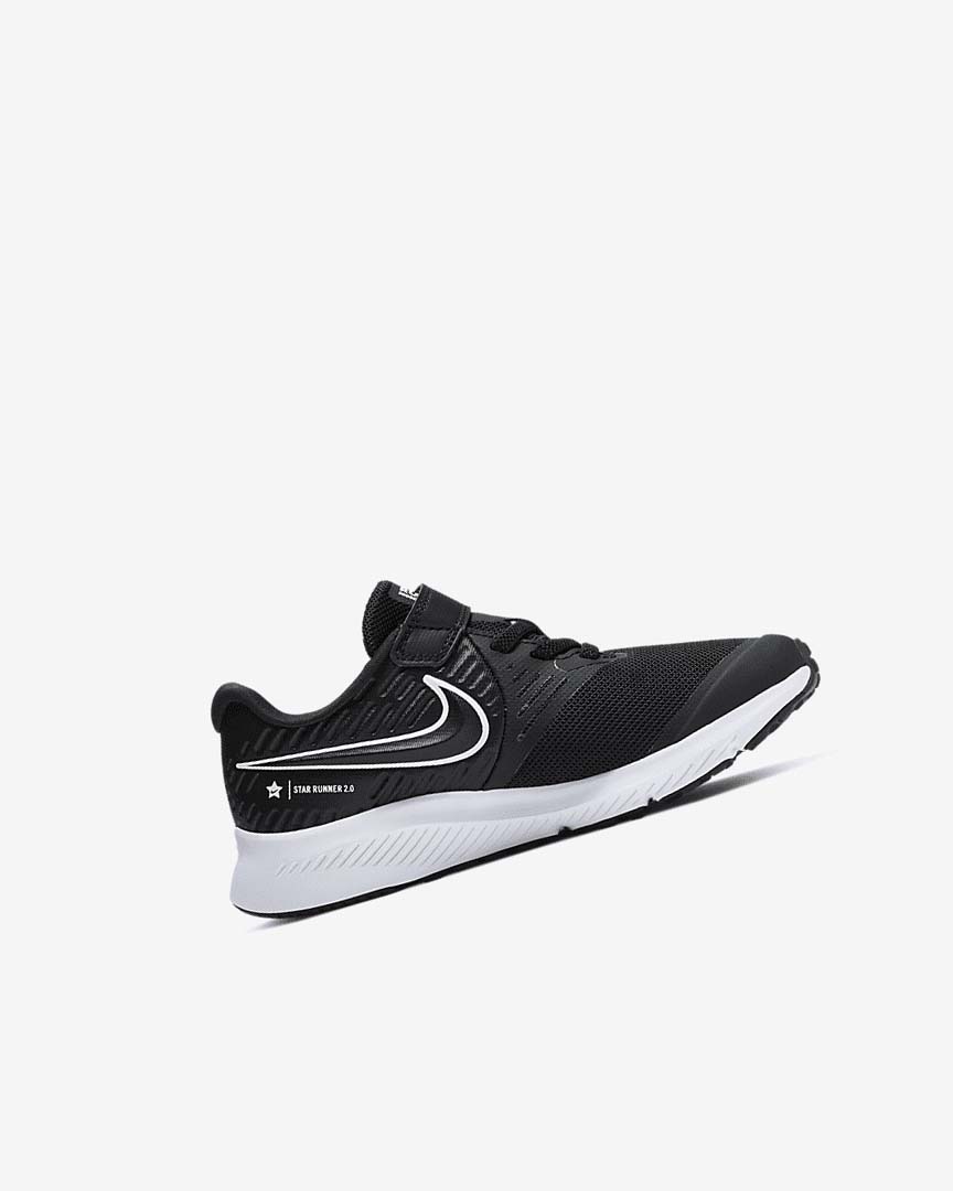 Nike Star Runner 2 Løpesko Jente Svarte Svarte Hvite | NO5082