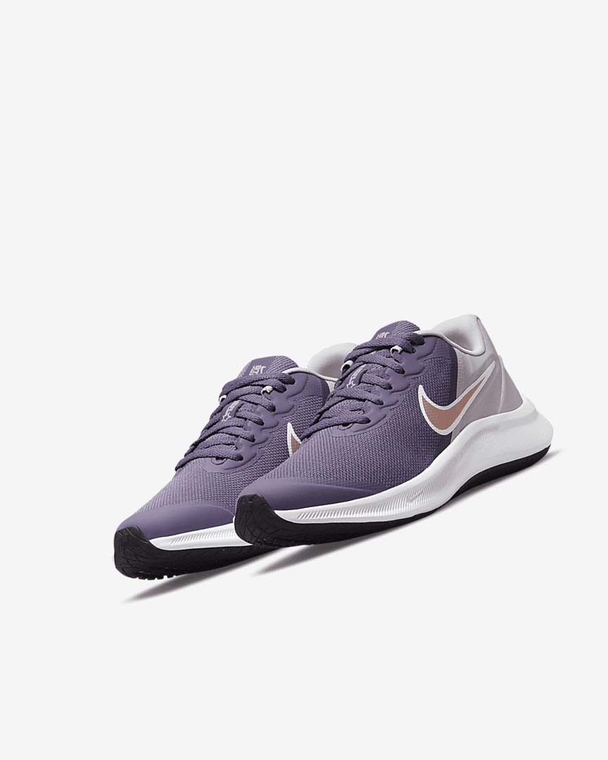 Nike Star Runner 3 Løpesko Vei Jente Lilla Grå Metal Rød Brune | NO4493