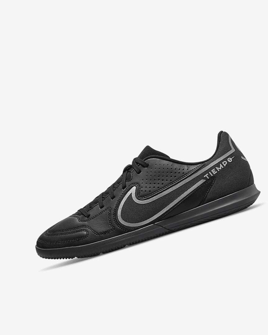 Nike Tiempo Legend 9 Club IC Fotballsko Dame Svarte Mørke Grå Svarte | NO5333