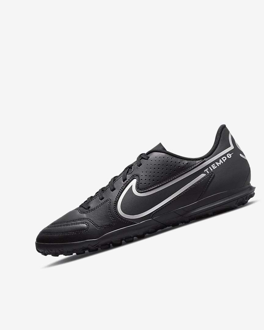 Nike Tiempo Legend 9 Club TF Fotballsko Dame Svarte Mørke Grå Svarte | NO2888