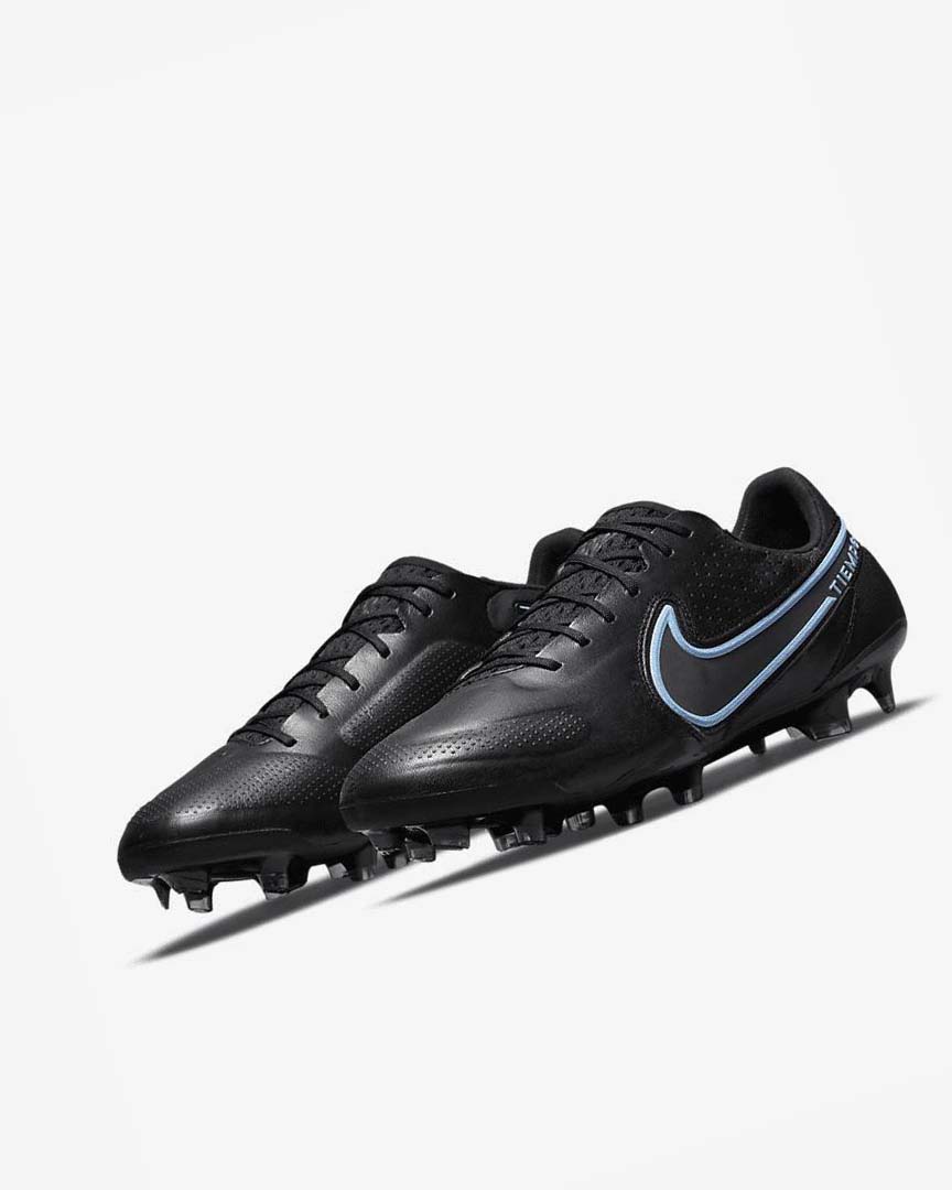 Nike Tiempo Legend 9 Elite FG Fotballsko Herre Svarte Grå Svarte | NO2637