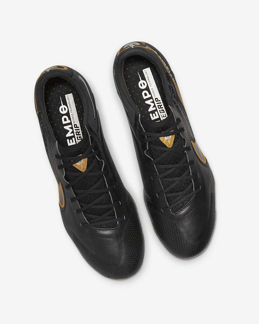 Nike Tiempo Legend 9 Elite FG Fotballsko Dame Svarte Mørke Grå Metal Gull Metal Mørke Grå | NO3055