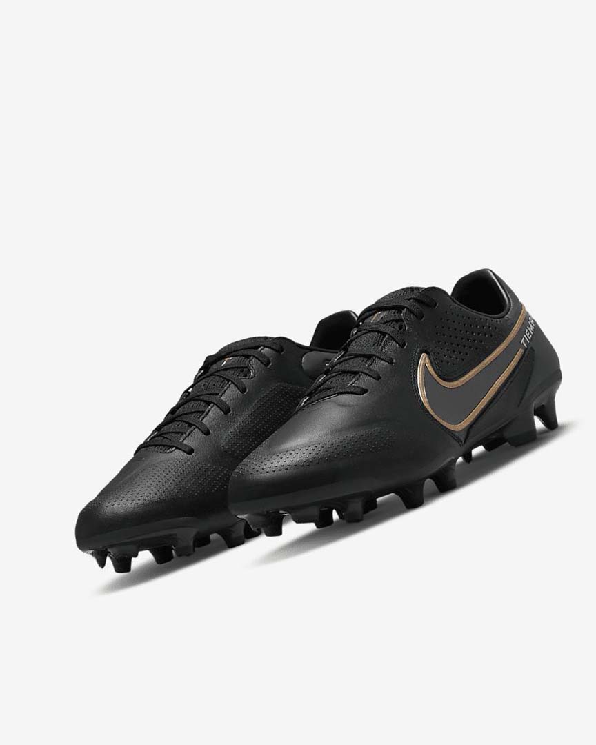 Nike Tiempo Legend 9 Pro FG Fotballsko Dame Svarte Mørke Grå Metal Gull Metal Mørke Grå | NO5236