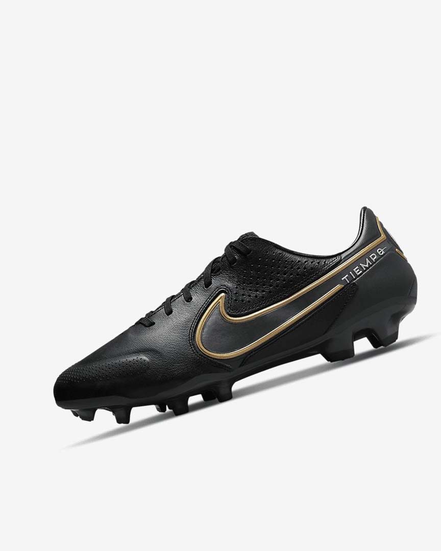 Nike Tiempo Legend 9 Pro FG Fotballsko Dame Svarte Mørke Grå Metal Gull Metal Mørke Grå | NO5236