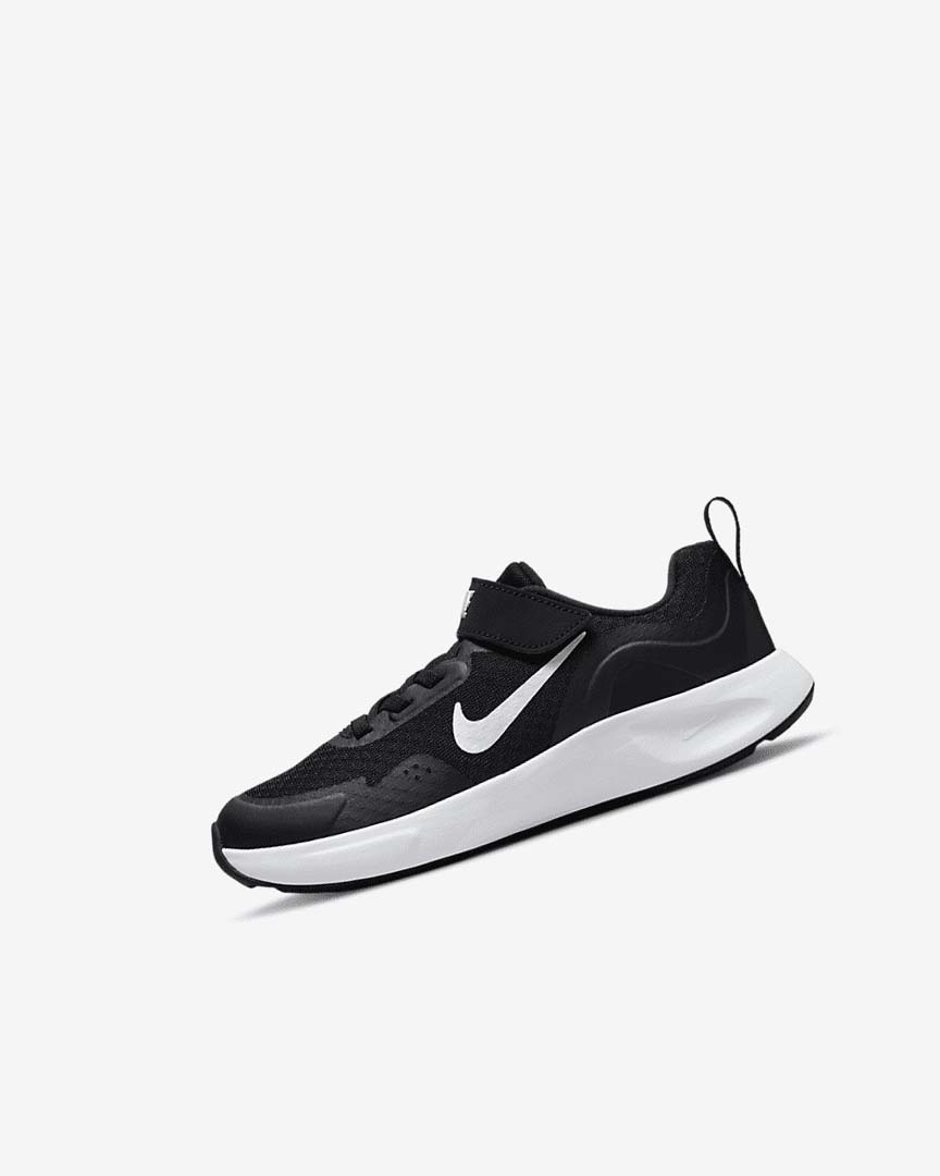 Nike Wearallday Joggesko Jente Svarte Hvite | NO2441