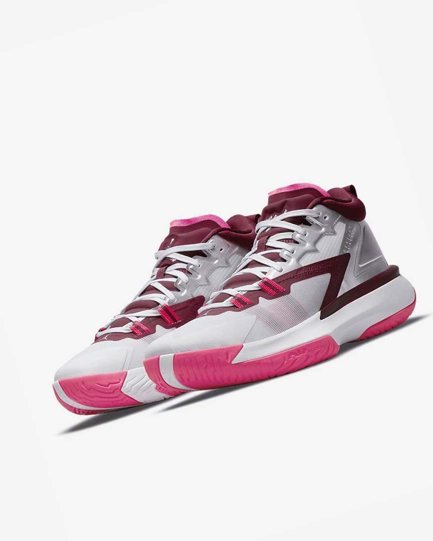 Nike Zion 1 Basketsko Herre Hvite Rosa Burgunder | NO1178