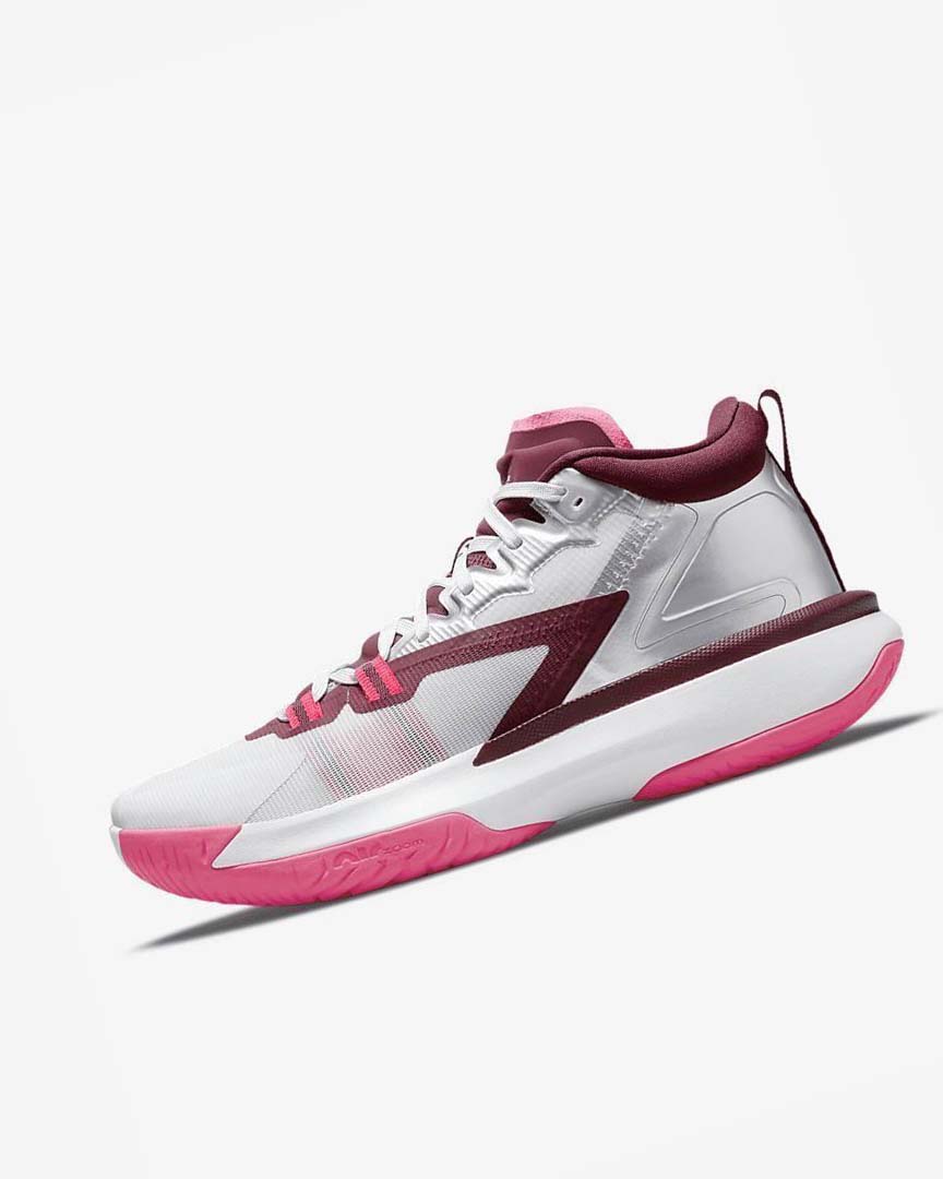 Nike Zion 1 Basketsko Herre Hvite Rosa Burgunder | NO1178