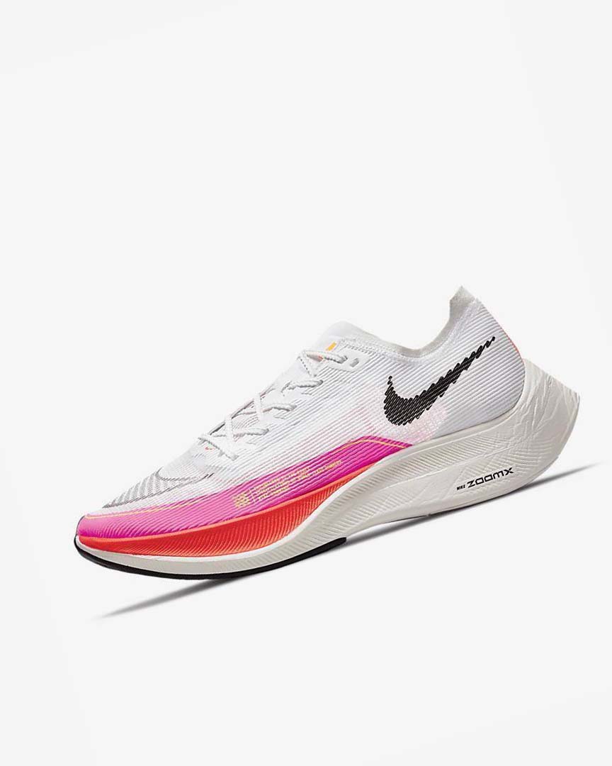 Nike ZoomX Vaporfly Next% 2 Løpesko Vei Herre Hvite Rosa Svarte | NO1138