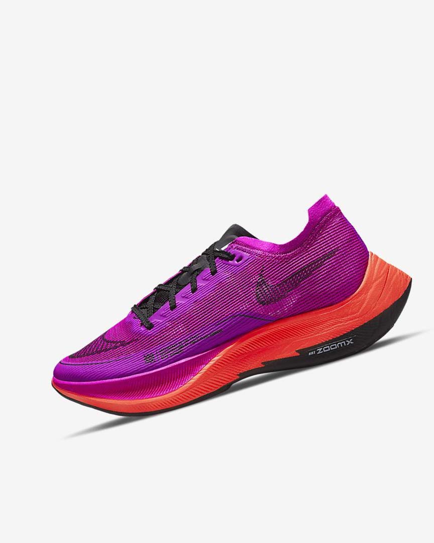 Nike ZoomX Vaporfly Next% 2 Løpesko Vei Dame Lilla Rød Grå Svarte | NO2959