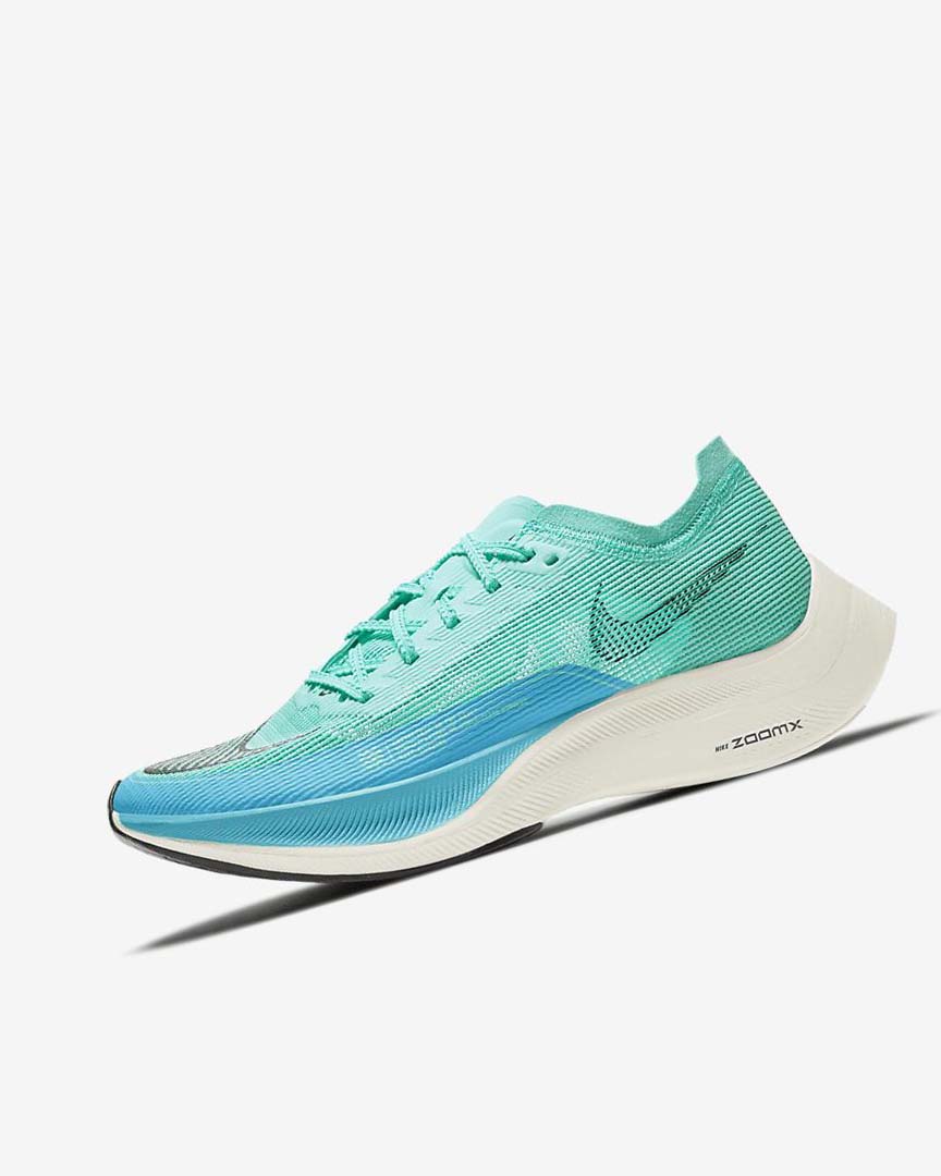 Nike ZoomX Vaporfly Next% 2 Løpesko Vei Dame Grønn Blå Hvite Svarte | NO2961