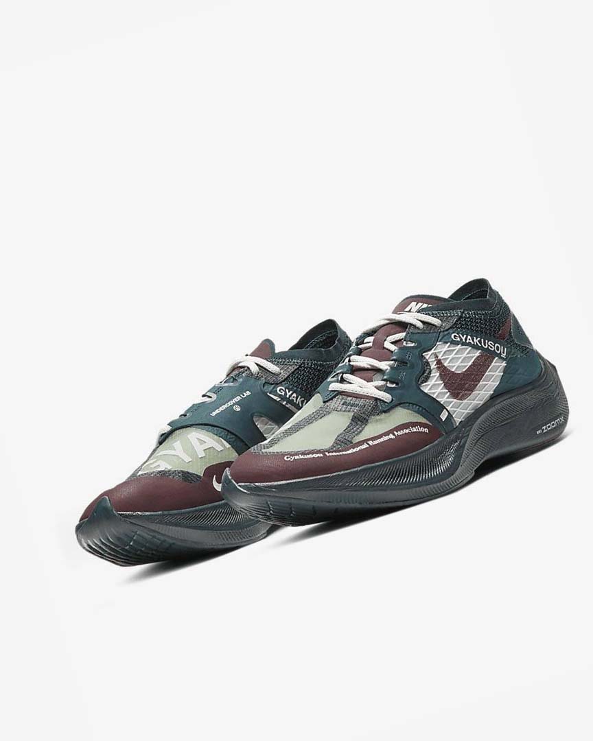 Nike ZoomX Vaporfly Next% x Gyakusou Løpesko Herre Burgunder Grønn | NO4746