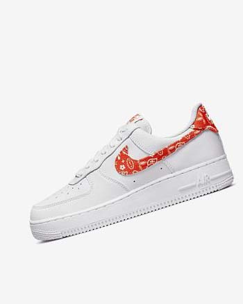 Nike Air Force 1 '07 Joggesko Dame Hvite Hvite Oransje | NO5450