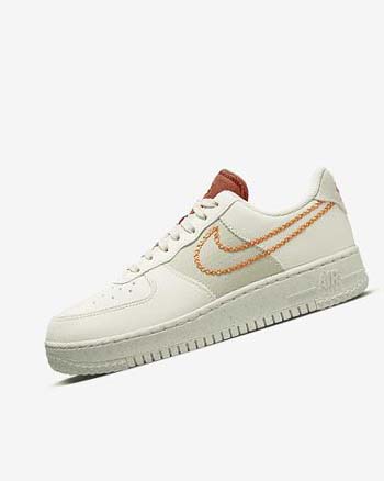 Nike Air Force 1 '07 Low Joggesko Dame Olivengrønne Dyp Gul | NO5248