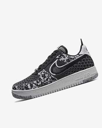 Nike Air Force 1 Crater Flyknit Next Nature Joggesko Herre Svarte Hvite Platina Svarte | NO4533