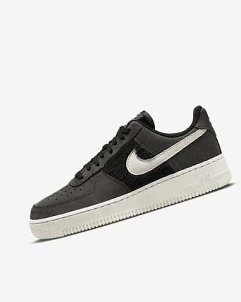 Nike Air Force 1 Joggesko Dame Svarte Lyse Beige | NO2851