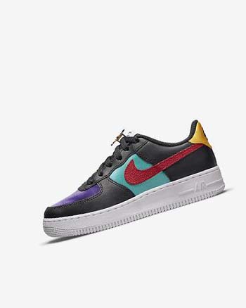 Nike Air Force 1 LV8 EMB Joggesko Gutt Svarte Turkis Lilla Rød | NO3208