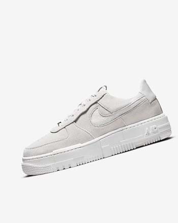 Nike Air Force 1 Pixel Joggesko Dame Hvite Lyse Beige Rosa | NO3047