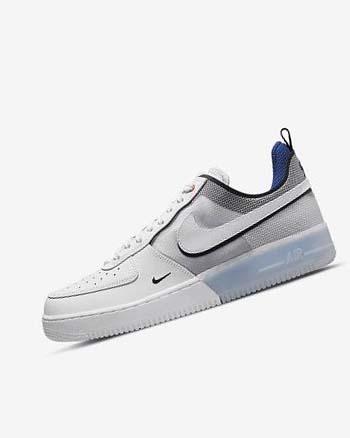 Nike Air Force 1 React Joggesko Herre Hvite Lyse Blå Dyp Kongeblå Blå Hvite | NO2878