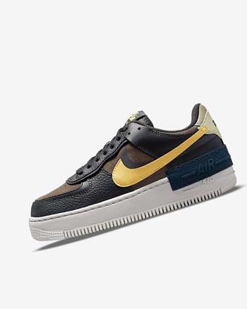 Nike Air Force 1 Shadow Joggesko Dame Grønn Hvite Gull | NO3219