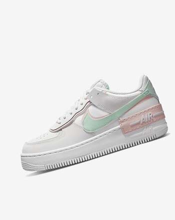 Nike Air Force 1 Shadow Joggesko Dame Hvite Mint Grå | NO5358