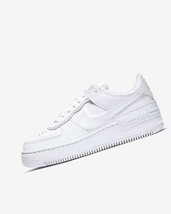 Nike Air Force 1 Shadow Joggesko Dame Hvite Hvite Hvite | NO5504