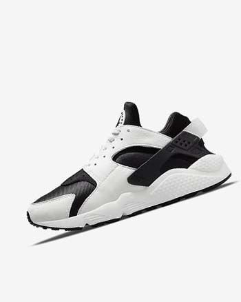 Nike Air Huarache Joggesko Herre Svarte Svarte Hvite | NO2248