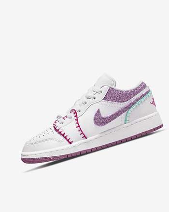 Nike Air Jordan 1 Low SE Joggesko Jente Hvite Rosa Turkis Lyse Burgunder | NO1127