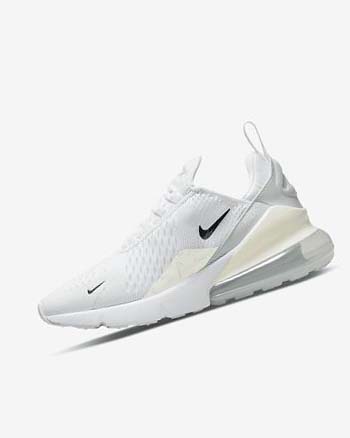 Nike Air Max 270 Fritidssko Dame Hvite Platina Metal Sølv | NO5600