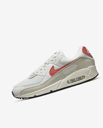 Nike Air Max 90 Fritidssko Dame Hvite Svarte Oransje | NO5586