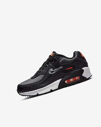 Nike Air Max 90 Fritidssko Gutt Svarte Oransje Grå Hvite | NO4641