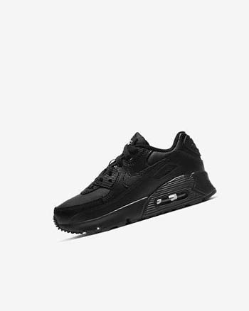 Nike Air Max 90 Fritidssko Gutt Svarte Svarte Hvite Svarte | NO5129