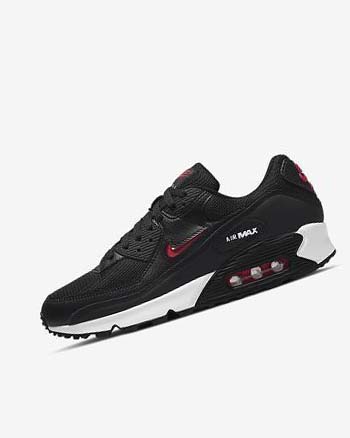 Nike Air Max 90 Fritidssko Herre Svarte Hvite Rød | NO5032