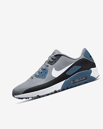 Nike Air Max 90 G Golfsko Dame Grå Svarte Hvite | NO2235