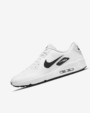 Nike Air Max 90 G Golfsko Dame Hvite Svarte | NO5395