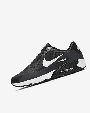 Nike Air Max 90 G Golfsko Herre Svarte Mørke Grå Grå Hvite | NO4552