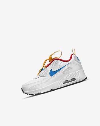 Nike Air Max 90 Toggle Fritidssko Gutt Hvite Gull Rød Blå | NO2243