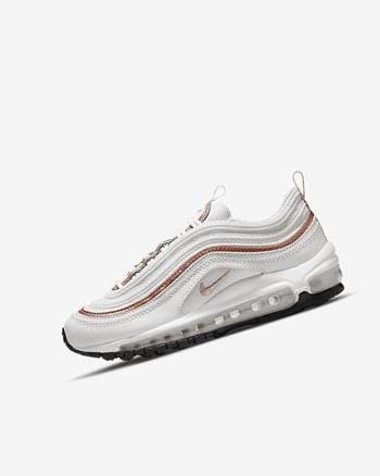 Nike Air Max 97 Fritidssko Gutt Hvite Hvite Metal Rød Brune | NO3069