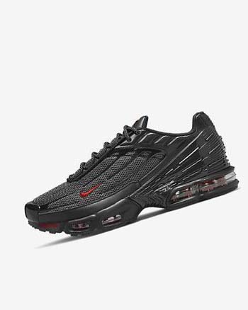 Nike Air Max Plus 3 Joggesko Herre Svarte Svarte Sølv Rød | NO4732