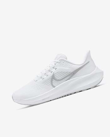 Nike Air Zoom Pegasus 39 Løpesko Vei Dame Hvite Platina Grå Metal Sølv | NO5363