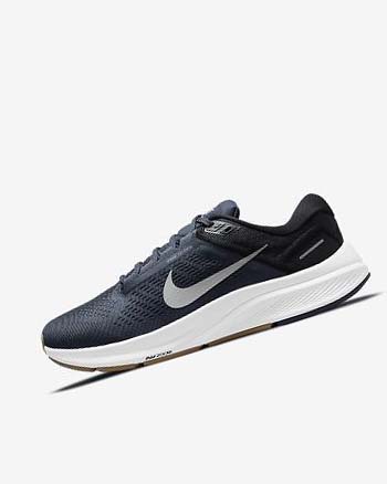 Nike Air Zoom Structure 24 Løpesko Vei Herre Blå Svarte Mørke Obsidian Grå | NO2590