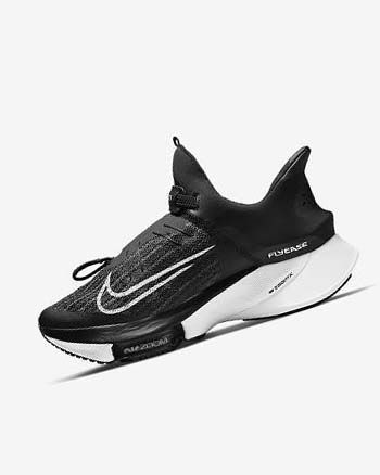 Nike Air Zoom Tempo NEXT% FlyEase Løpesko Vei Herre Svarte Hvite Svarte Hvite | NO3169