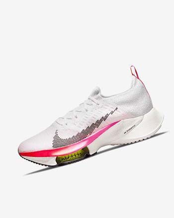 Nike Air Zoom Tempo NEXT% Flyknit Løpesko Vei Herre Hvite Korall Rosa Svarte | NO3121